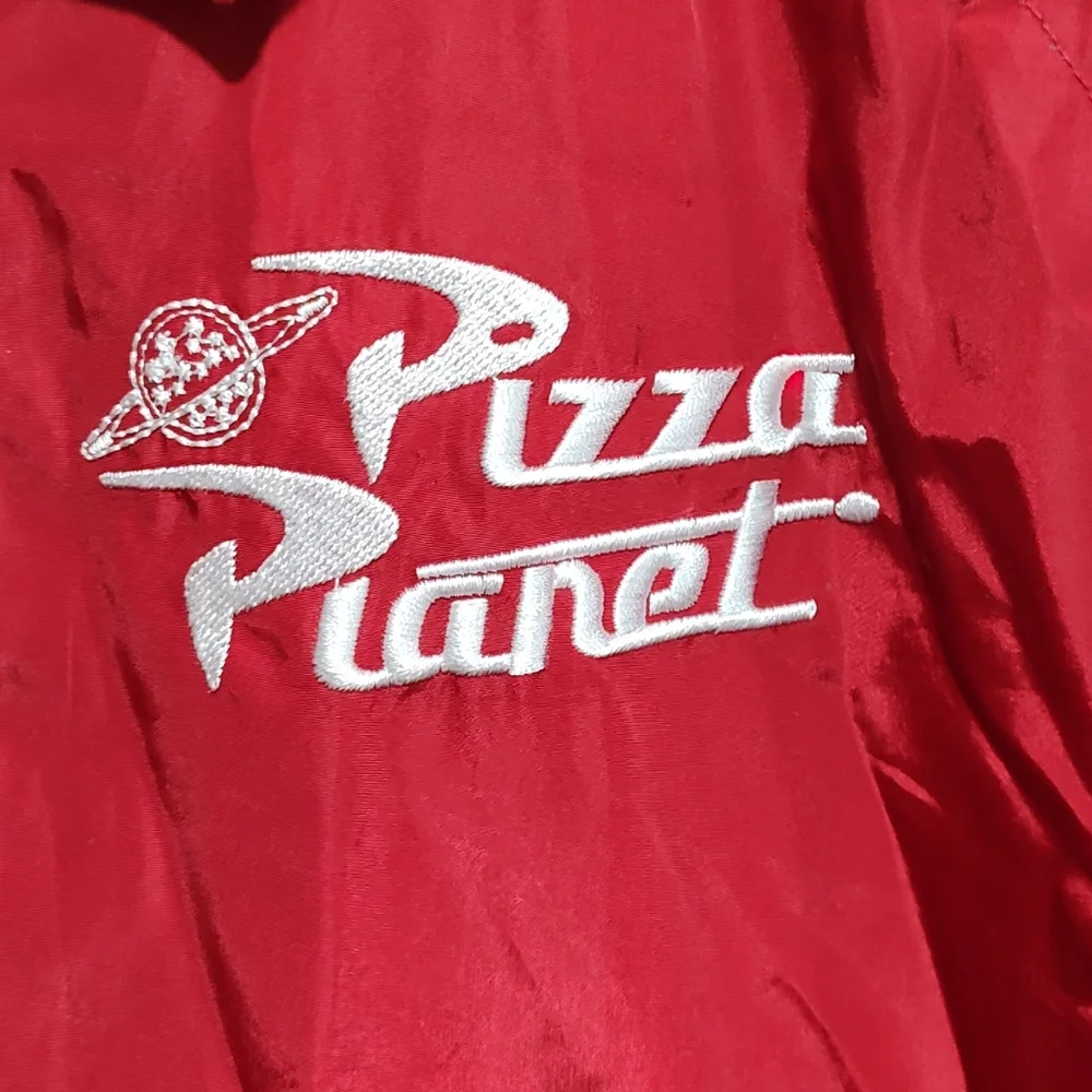 DISNEY PIXAR Pizza Planet Men's XL Jacket, Snap Front, Red, TOY STORY